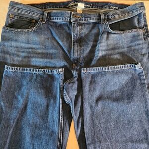 Eddie Bauer Men's Relaxed Fit Jeans Tall 44x34 Dark Wash Specially Dyed